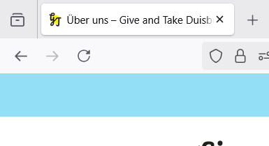 Titel der Webseite im Browser: Über uns - Give and Take